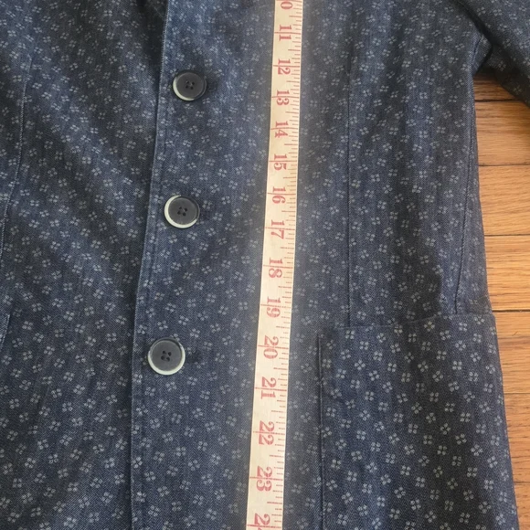 Men's Blue Patterned Blazer - Picture 6 of 10